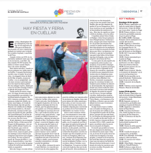 The article as it appeared. The photo is of me in my days as a bullfighter in 2010 by Nicolás Haro.